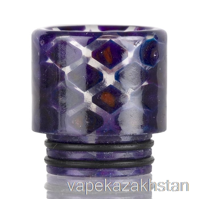 Vape Smoke 810 Clear Snakeskin Resin Drip Tip Dark Purple